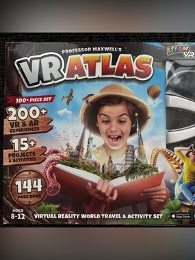 🌍✨New Professor Maxwell’s VR Atlas Virtual Reality World Travel & Activity Set 🌍
